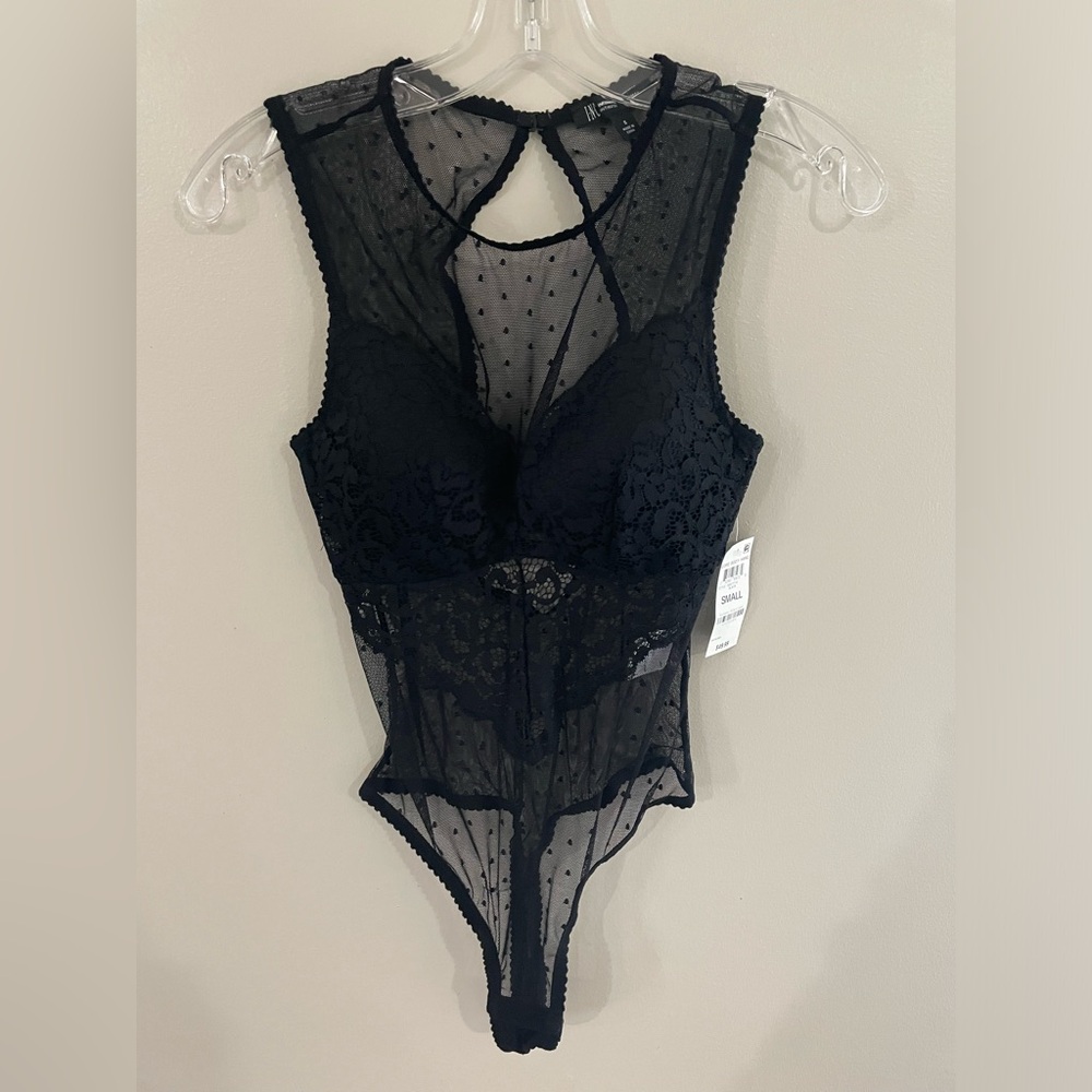 INC Sheer Lace Teddy Bodysuit/ Lingerie
